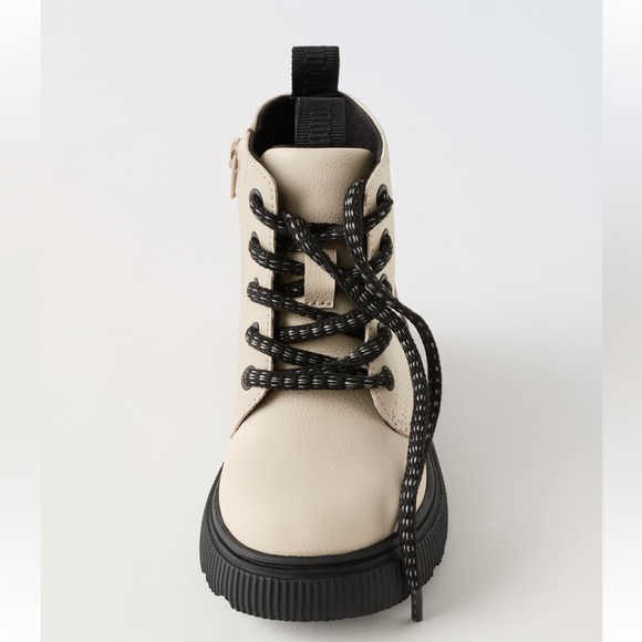 Zara Other - Zara Kids Beige Lace-Up Boots